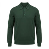 Long-Sleeved Merino Wool Polo Shirt