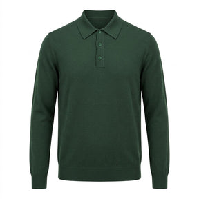 Long-Sleeved Merino Wool Polo Shirt