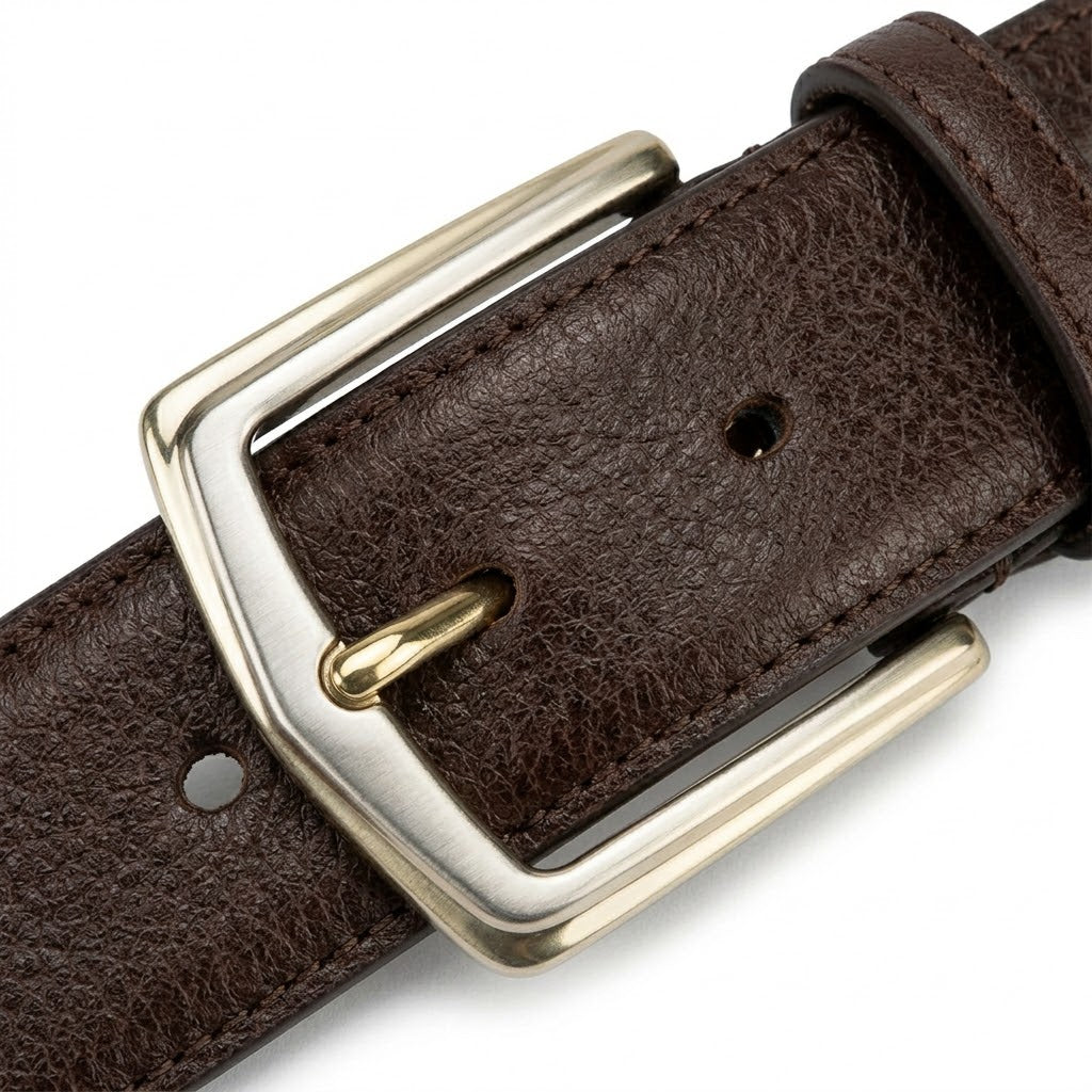 Hand-Stitched Grain Leather Belt