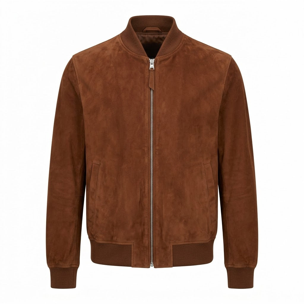 Premium Suede Bomber Jacket